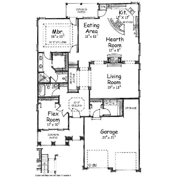 House Plan Design - European Floor Plan - Main Floor Plan #20-1372