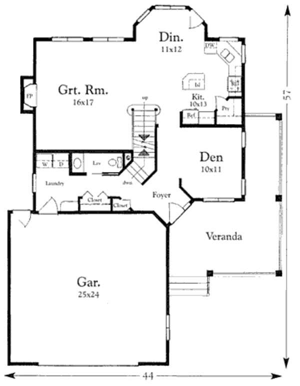 Traditional Floor Plan - Main Floor Plan #409-1114