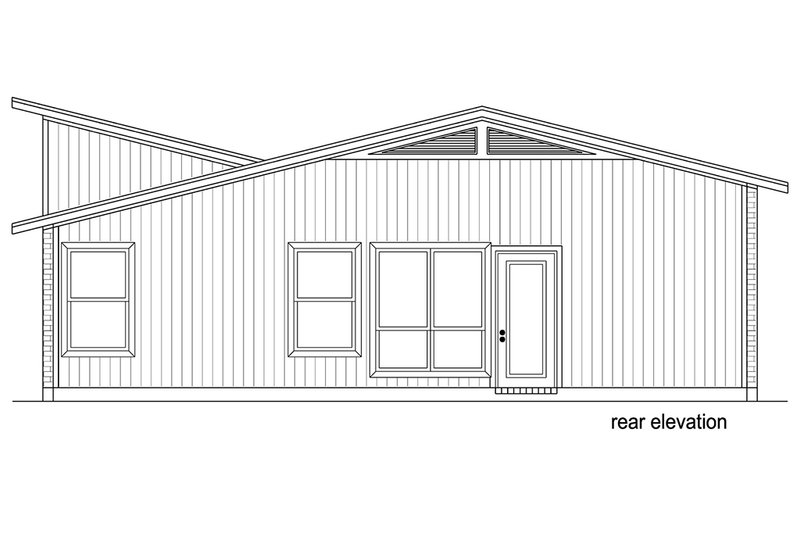 House Blueprint - Exterior - Rear Elevation for Contemporary House Plan #84-513 - 2 bed, 2 bath