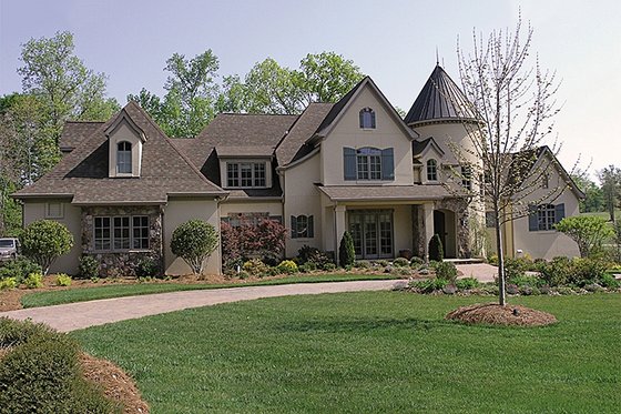Exterior - Front Elevation 3 for European House Plan #453-23 - 6 bed, 5.5 bath