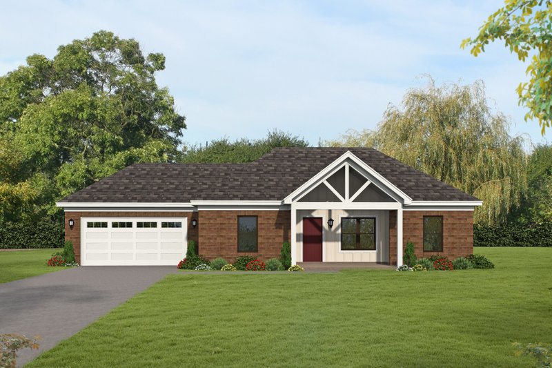 Traditional Style House Plan - 3 Beds 2 Baths 1251 Sq/Ft Plan #932-536