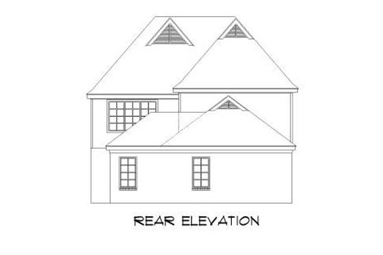 Exterior - Rear Elevation for European House Plan #424-232 - 3 bed, 2.5 bath