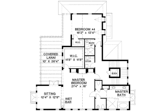 Floor Plan - Other Floor for European House Plan #27-254 - 5 bed, 4.5 bath
