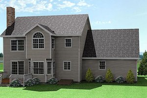 Exterior - Rear Elevation for Farmhouse House Plan #75-161 - 3 bed, 2.5 bath