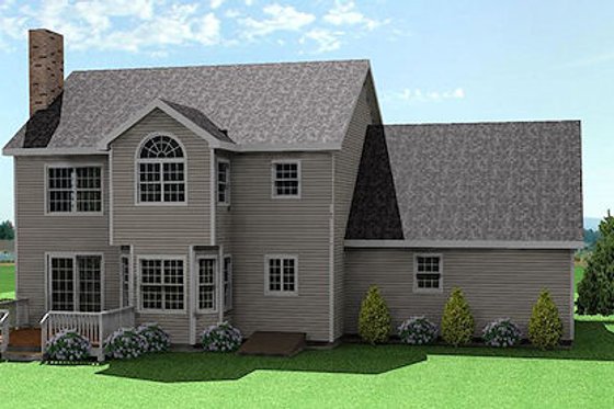 Exterior - Rear Elevation for Farmhouse House Plan #75-161 - 3 bed, 2.5 bath