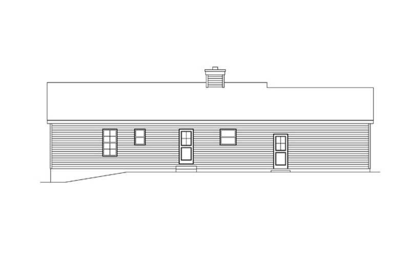 Dream House Plan - Exterior - Rear Elevation for Ranch House Plan #22-620 - 3 bed, 2 bath
