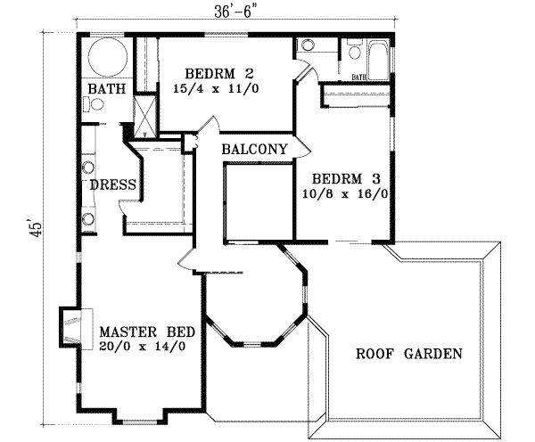 Home Plan - Modern Floor Plan - Upper Floor Plan #1-1462