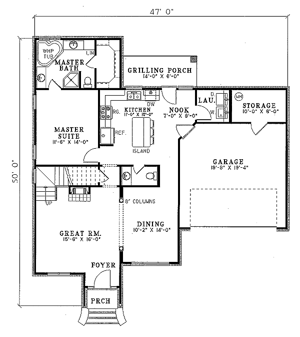 House Blueprint - Traditional Floor Plan - Main Floor Plan #17-265