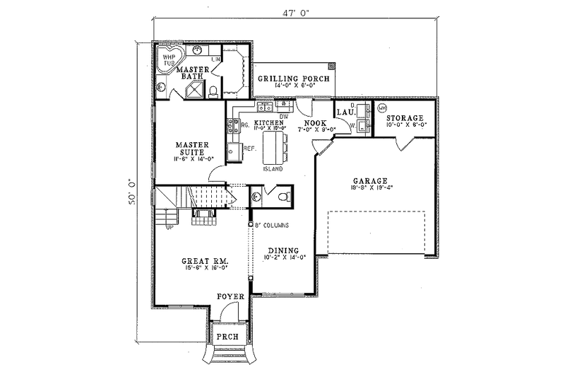 House Plan Design - Floor Plan - Main Floor for Traditional House Plan #17-265 - 3 bed, 2.5 bath