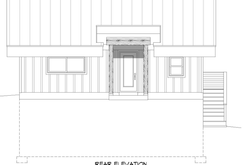 Home Plan - Exterior - Rear Elevation for Contemporary House Plan #932-944 - 1 bed, 2 bath