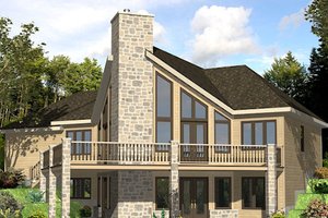 Cabin Exterior - Front Elevation Plan #138-349