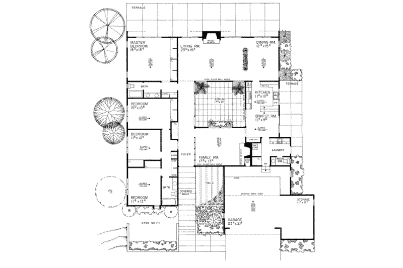 Dream House Plan - Floor Plan - Main Floor for Contemporary House Plan #72-346 - 4 bed, 2.5 bath