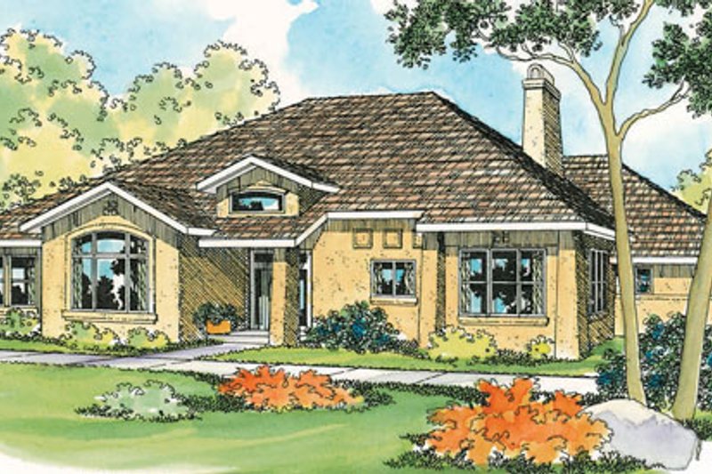 Home Plan - Mediterranean Exterior - Front Elevation Plan #124-352
