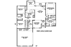 Floor Plan - Main Floor for European House Plan #81-1463 - 3 bed, 2 bath