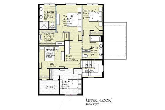 Floor Plan - Upper Floor for Tudor House Plan #901-164 - 5 bed, 3.5 bath