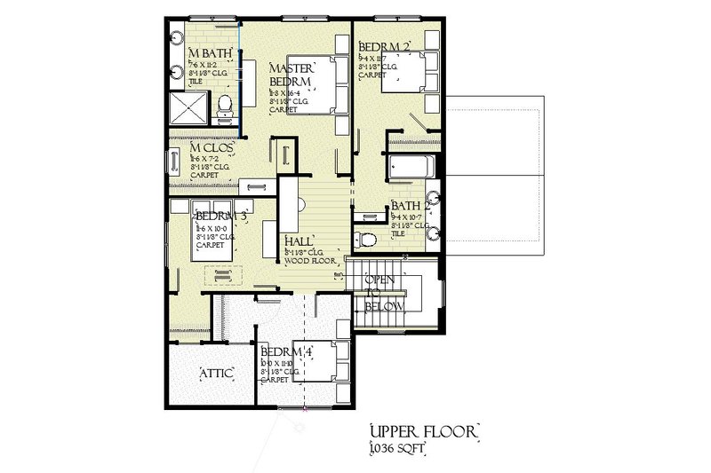 Architectural House Design - Floor Plan - Upper Floor for Tudor House Plan #901-164 - 5 bed, 3.5 bath