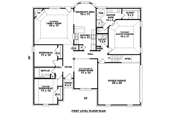 Floor Plan - Main Floor for European House Plan #81-1000 - 3 bed, 2 bath