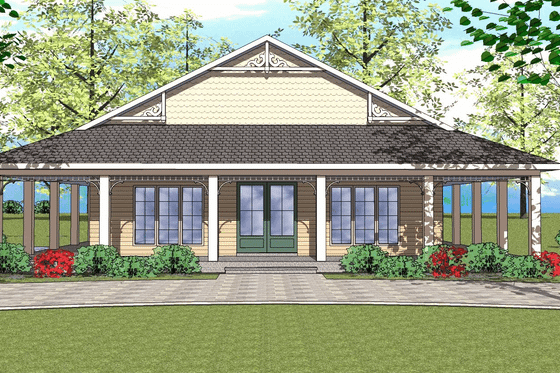 Exterior - Front Elevation for Southern House Plan #8-273 - 1 bed, 1.5 bath
