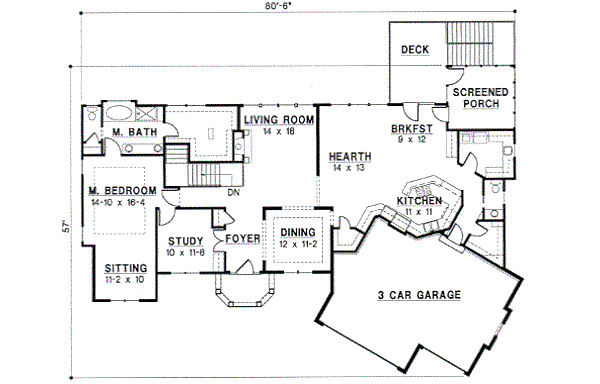 Traditional Floor Plan - Main Floor Plan #67-372