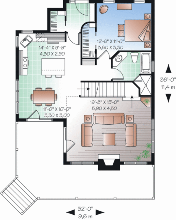 House Design - Country Floor Plan - Main Floor Plan #23-2264
