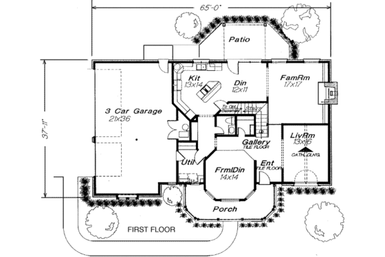 Floor Plan - Main Floor for Southern House Plan #310-208 - 3 bed, 2.5 bath
