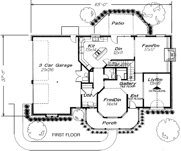 Southern Floor Plan - Main Floor Plan #310-208