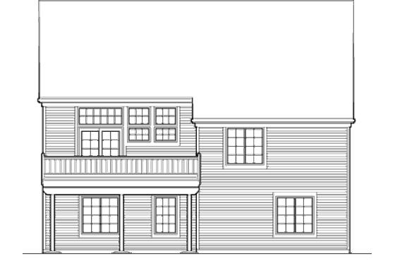 Exterior - Rear Elevation for Bungalow House Plan #48-272 - 3 bed, 2.5 bath