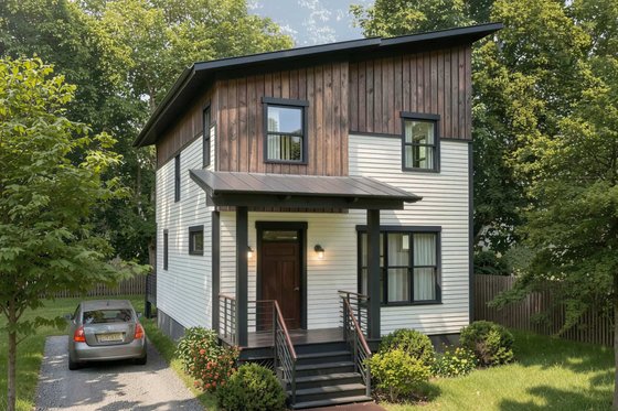 Exterior - Front Elevation 3 for Modern House Plan #79-321 - 3 bed, 2.5 bath