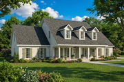 Southern Style House Plan - 4 Beds 3 Baths 2789 Sq/Ft Plan #17-214 Exterior 