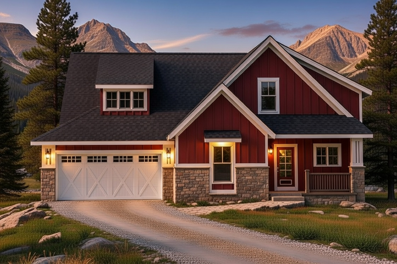 Dream House Plan - Exterior - Front Elevation 3 for Country House Plan #20-2075 - 2 bed, 2.5 bath