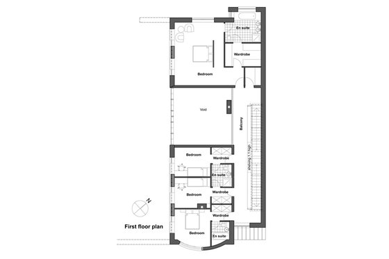 Floor Plan - Upper Floor for Contemporary House Plan #520-3 - 4 bed, 4 bath
