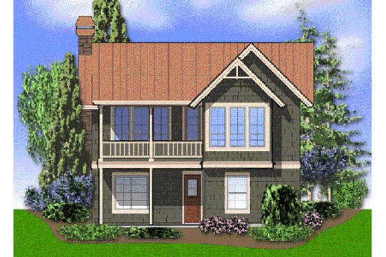 Exterior - Rear Elevation for Farmhouse House Plan #48-276 - 3 bed, 2 bath