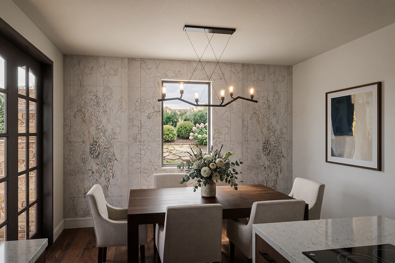 House Blueprint - Interior - Dining Room for European House Plan #1099-20 - 3 bed, 2.5 bath