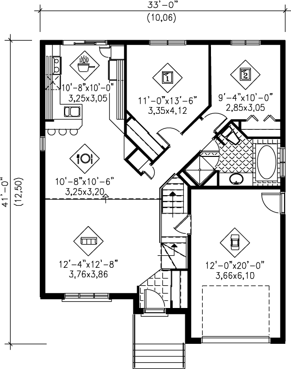 Traditional Floor Plan - Main Floor Plan #25-1167