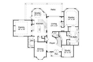 Floor Plan - Main Floor for European House Plan #411-562 - 4 bed, 2.5 bath