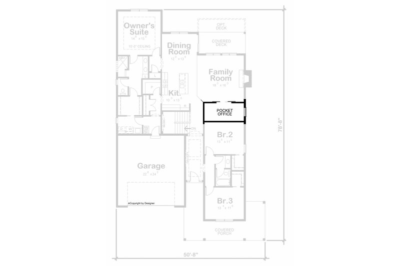 Home Plan - Floor Plan - Other Floor for Country House Plan #20-2532 - 3 bed, 2 bath