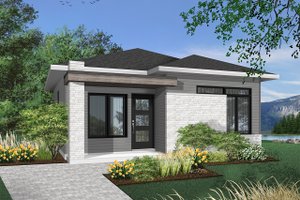 Exterior - Front Elevation 4 for Contemporary House Plan #23-2299 - 2 bed, 1 bath
