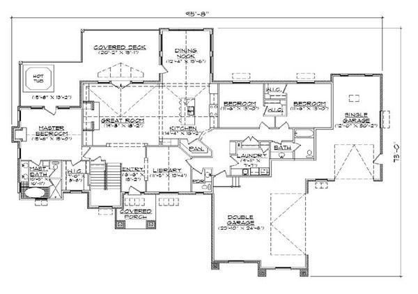 Architectural House Design - Craftsman Floor Plan - Main Floor Plan #5-308