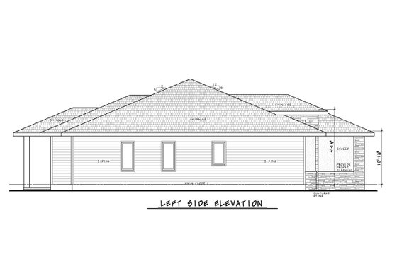 Exterior - Other Elevation for Ranch House Plan #20-2509 - 4 bed, 2 bath