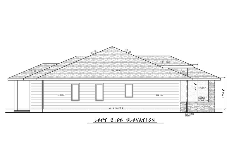 Architectural House Design - Exterior - Other Elevation for Ranch House Plan #20-2509 - 4 bed, 2 bath