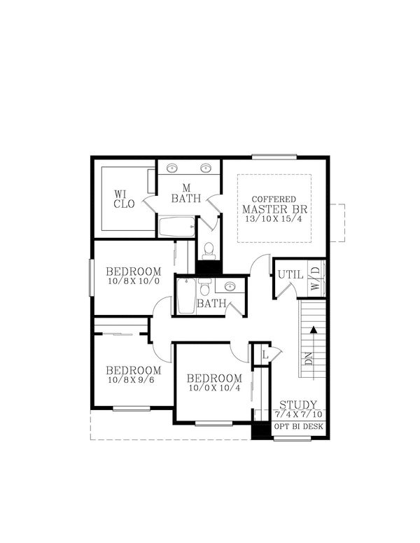 Craftsman Floor Plan - Upper Floor Plan #53-646