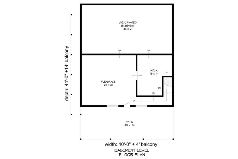 Home Plan - Floor Plan - Lower Floor for Beach House Plan #932-958 - 2 bed, 3.5 bath