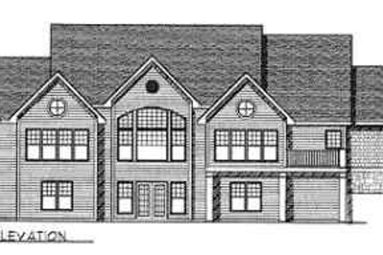 Exterior - Rear Elevation for Traditional House Plan #70-356 - 2 bed, 2 bath