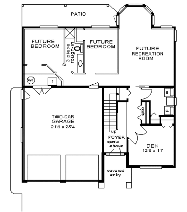 House Blueprint - European Floor Plan - Lower Floor Plan #18-228