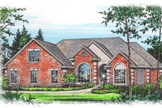 Exterior - Front Elevation for Mediterranean House Plan #15-248 - 3 bed, 2 bath