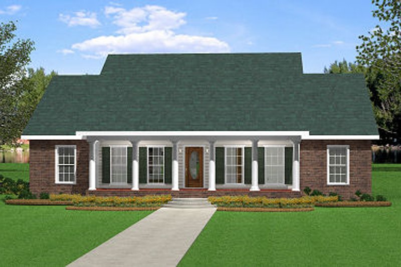 Architectural House Design - Southern Exterior - Front Elevation Plan #44-153