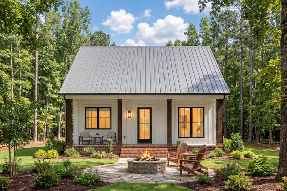 Exterior - Rear Elevation for Farmhouse House Plan #430-429 - 2 bed, 1 bath