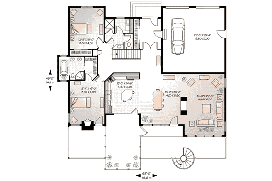 Floor Plan - Main Floor for Contemporary House Plan #23-418 - 5 bed, 4 bath