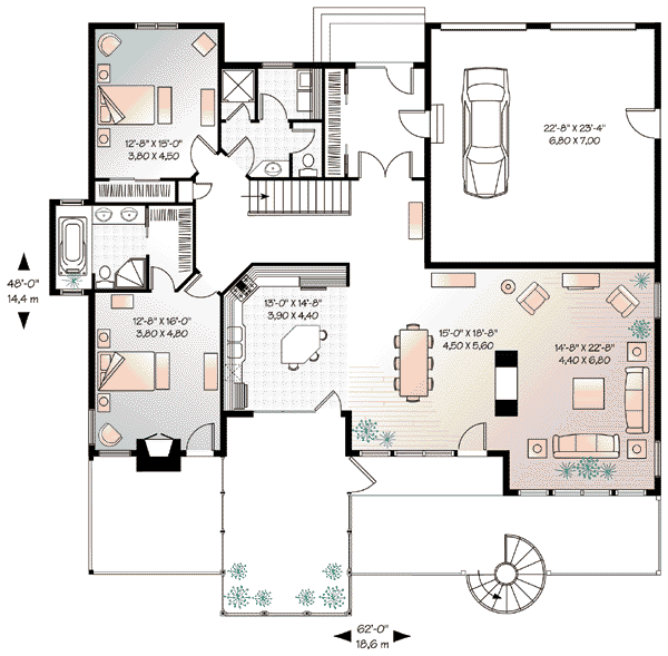Contemporary Floor Plan - Main Floor Plan #23-418
