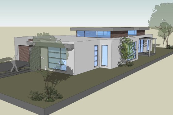 Exterior - Front Elevation 3 for Modern House Plan #496-22 - 3 bed, 2.5 bath